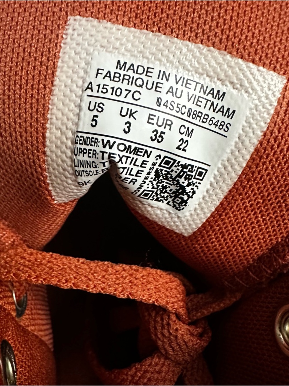 RARE Converse High Top Wedge Sneakers in Rust Orange Canvas - Picture 2 of 7